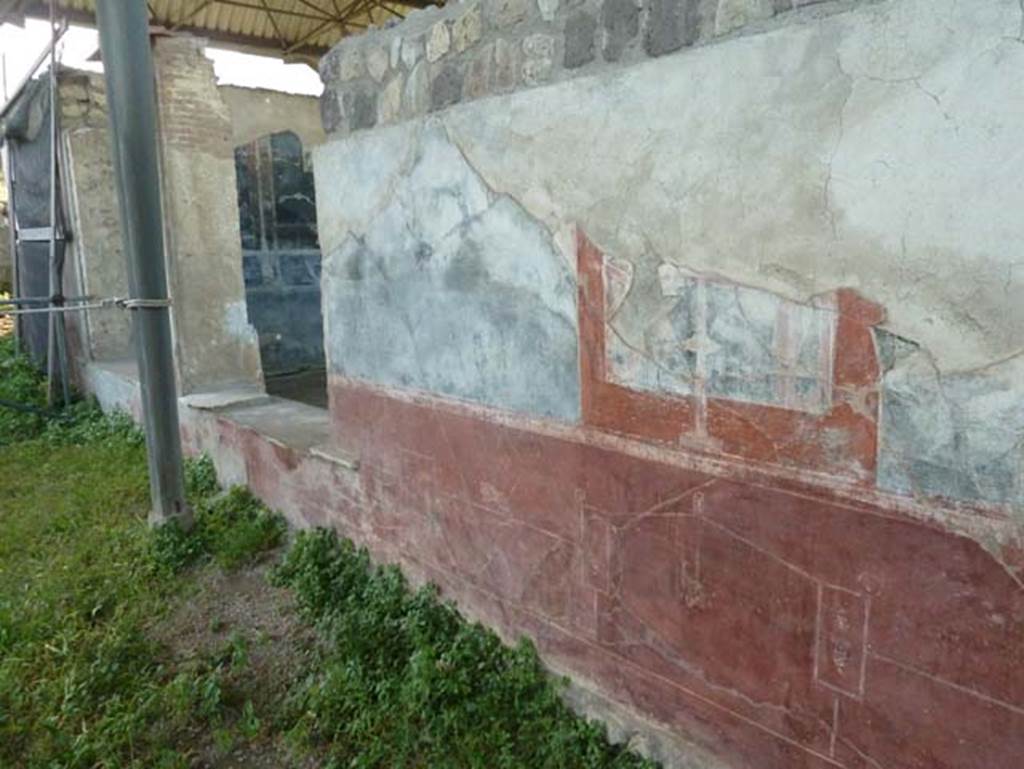 Stabiae, Secondo Complesso (Villa B), September 2015. Room 1, west wall between doorway and windows of room 13.