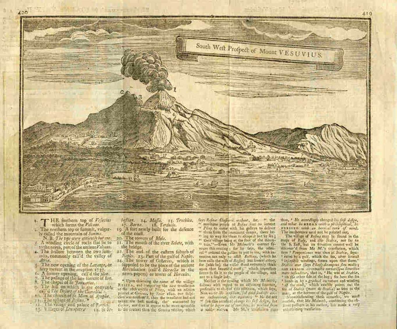 Vesuvius 1747 from The Gentleman's Magazine September 1747 p. 419-420.