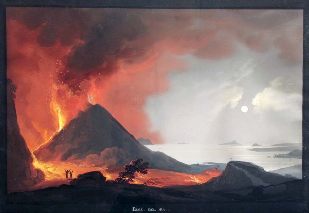 Vesuvius Eruption 1812, painting by Camillo de Vito, Naples.