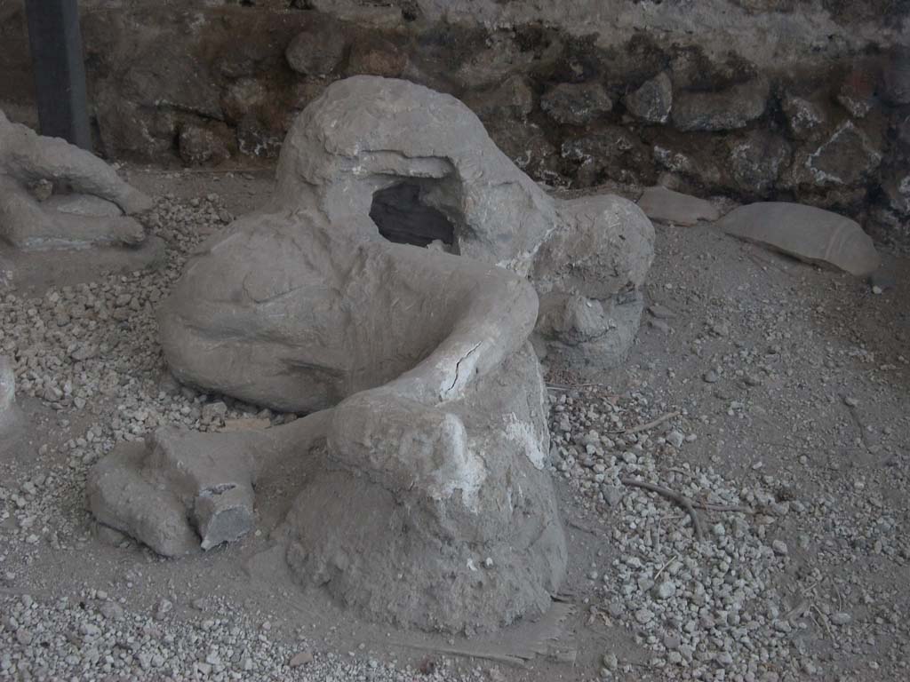 I.21.6 Pompeii. May 2010. Detail of plaster casts of impressions of bodies.