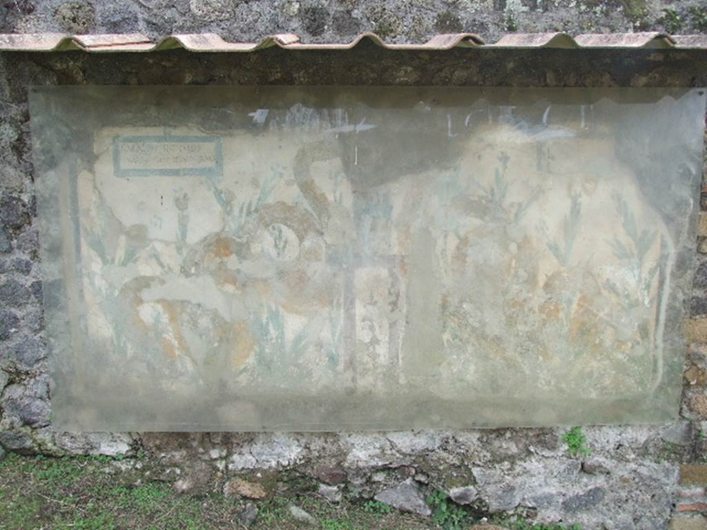 Painted street shrine on the wall at V.6.19. December 2005.