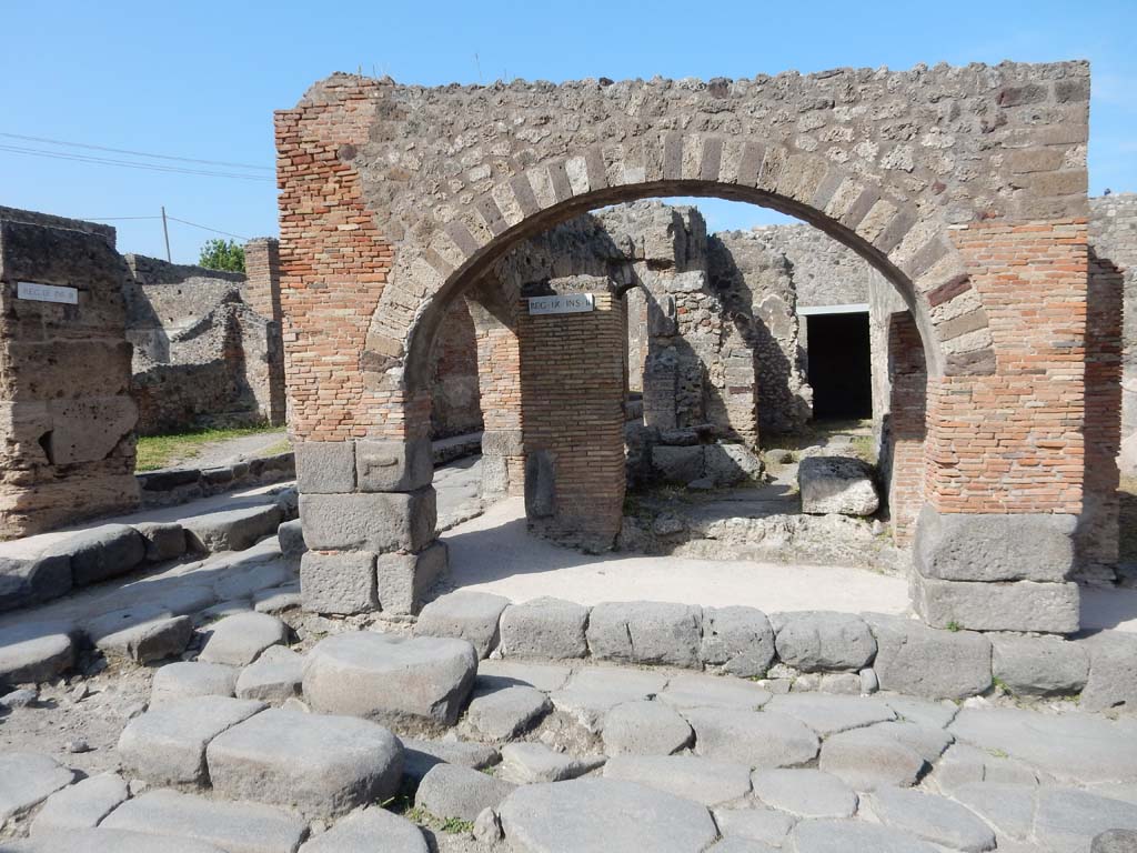 IX.2.1 Pompeii. June 2019. Looking east from Via Stabiana. Photo courtesy of Buzz Ferebee.