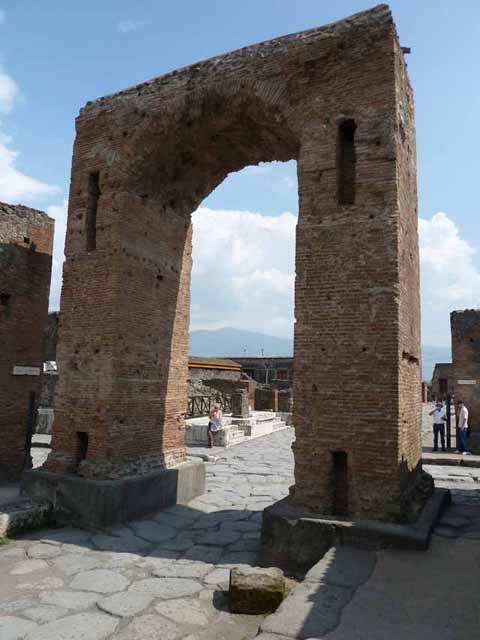 Arch of Caligula. May 2010. Looking south at east side.