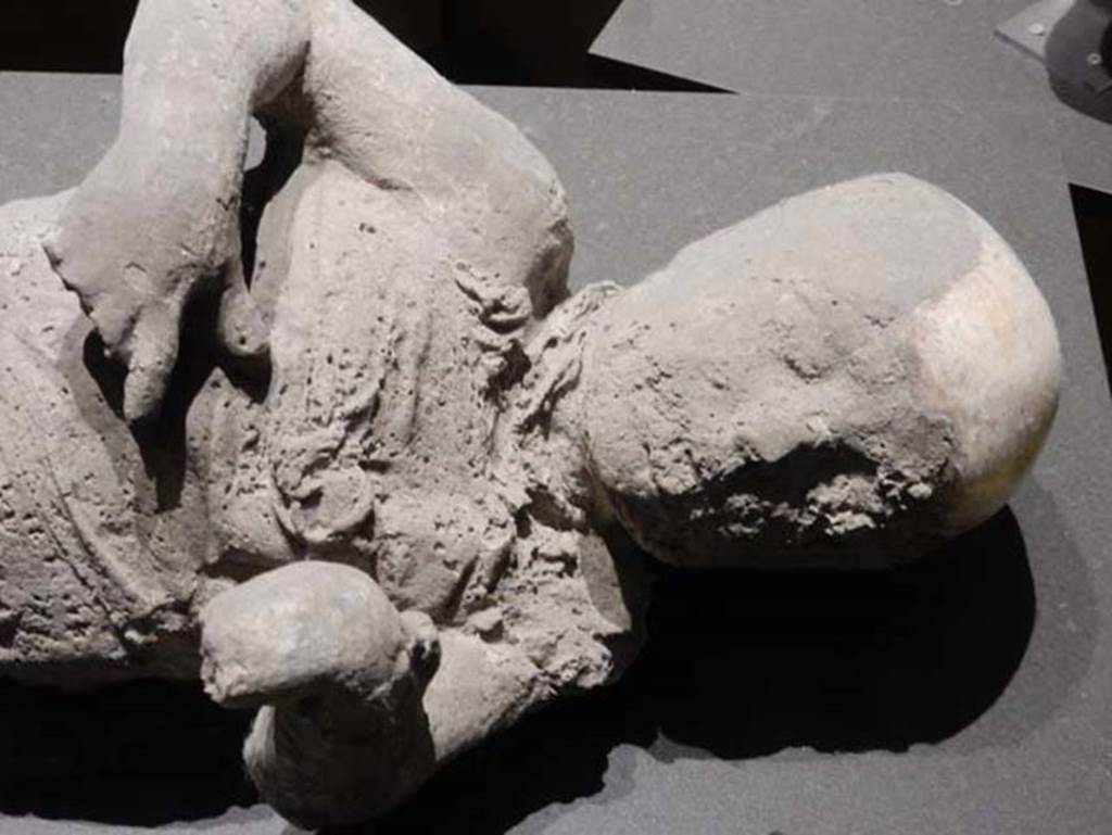 VI.17.42, Pompeii. Victim 53. May 2018. Detail of plaster cast of a young child. Photo courtesy of Buzz Ferebee.