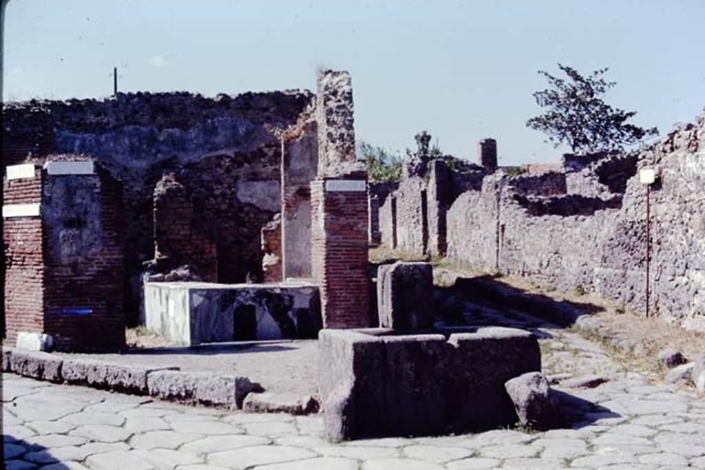 Fountain outside VI.3.20, Pompeii. 1968. Looking north. Photo by Stanley A. Jashemski.
Source: The Wilhelmina and Stanley A. Jashemski archive in the University of Maryland Library, Special Collections (See collection page) and made available under the Creative Commons Attribution-Non Commercial License v.4. See Licence and use details.
J68f1644
