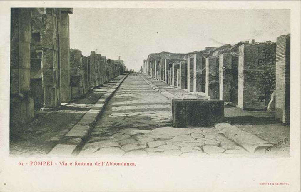 Fountain outside VII.14.13 and VII.14.14 on Via dell’Abbondanza. Late 19th Century. Looking west towards Forum. Photo courtesy of Rick Bauer.