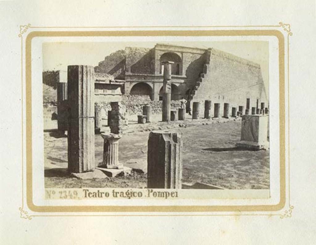 Fountain on Triangular Forum. Album dated January 1875. The labrum has been removed.
Looking across to east side of Triangular Forum, with theatre in background. Photo courtesy of Rick Bauer.

