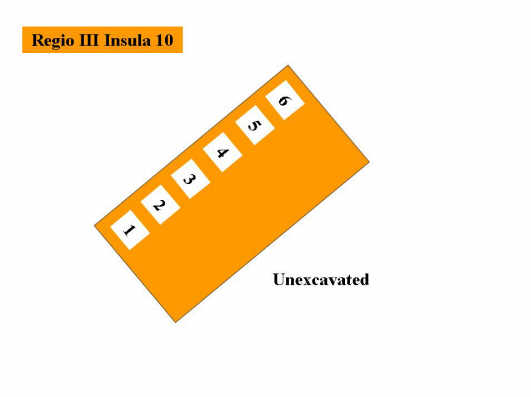 Pompeii Regio III(3) Insula 10. Plan of entrances 1 to 6