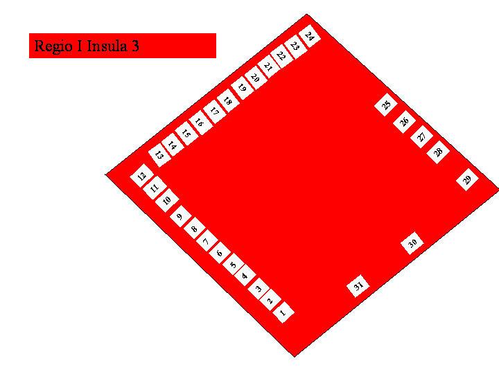 Pompeii Regio I(1) Insula 3. Plan of entrances 1 to 31