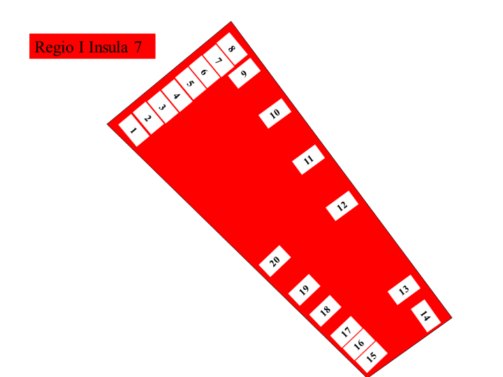 Pompeii Regio I(1) Insula 7. Plan of entrances 1 to 20