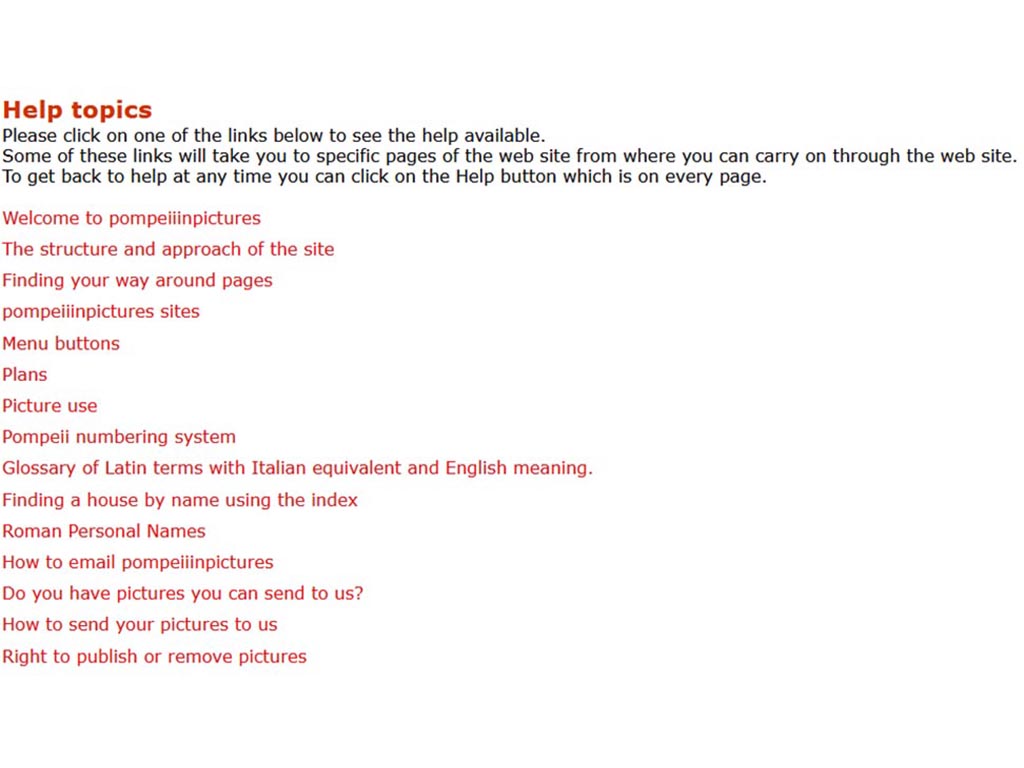 Pompeii Help Page