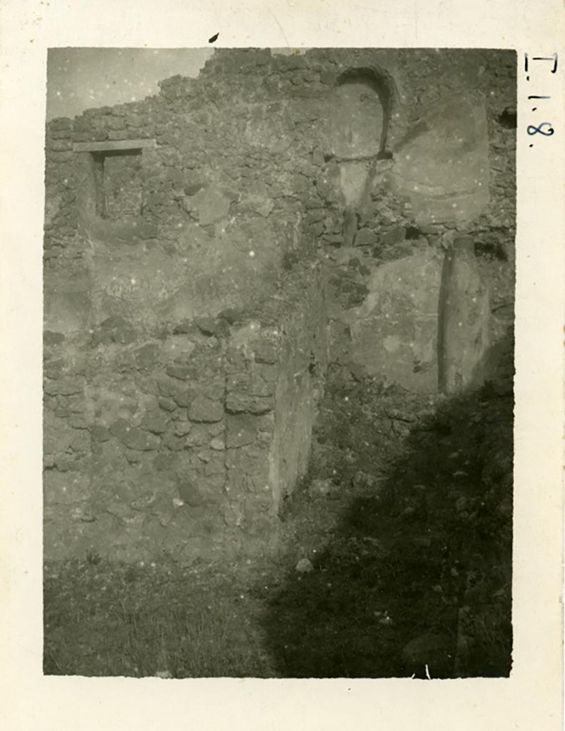 I.1.8 Pompeii. 1937-39. Taverna Hermes. Looking towards a room against the north wall. Photo courtesy of American Academy in Rome, Photographic Archive. 
Warsher collection no. 1074.
