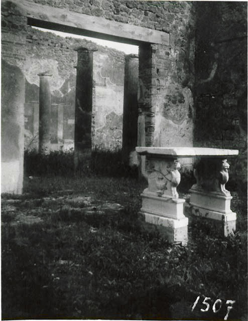 I.2.6 Pompeii. 1937-39. Looking south-east from atrium towards peristyle. Photo courtesy of American Academy in Rome, Photographic Archive.  Warsher collection no. 1508
