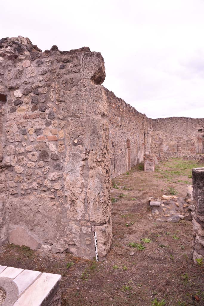 I.4.3 Pompeii. October 2019. 
Looking towards north-east corner of bar-room, and east wall with doorway into atrium of I.4.2.
Foto Tobias Busen, ERC Grant 681269 DÉCOR.
