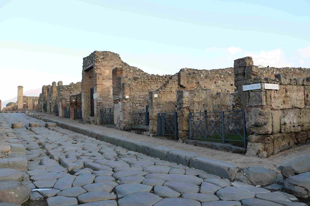 I.4.5 Pompeii, centre left. December 2018. Looking north along east side of Via Stabiana. Photo courtesy of Aude Durand.