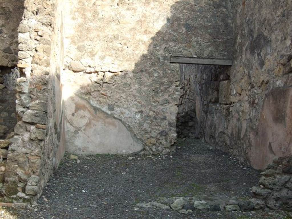 I.4.11 Pompeii. December 2007. First rear room with door in rear wall leading to second rear room and to the viridarium.