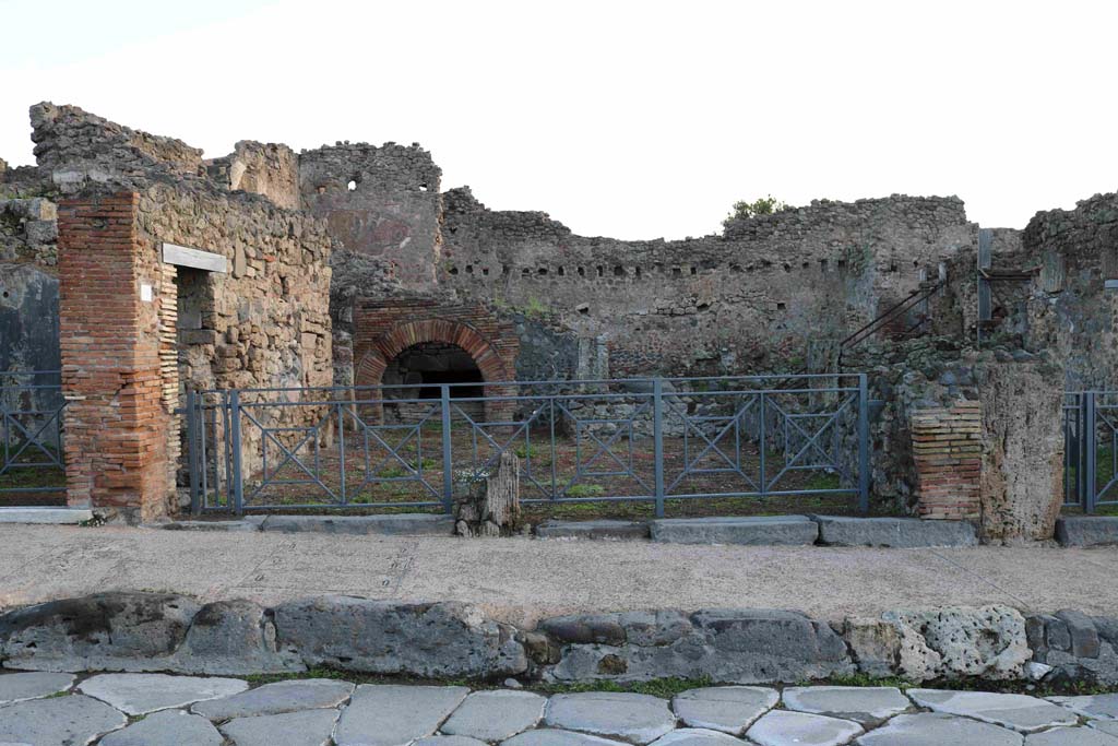 I.4.13 Pompeii. December 2018. Looking east towards double entrance on Via Stabiana. Photo courtesy of Aude Durand.