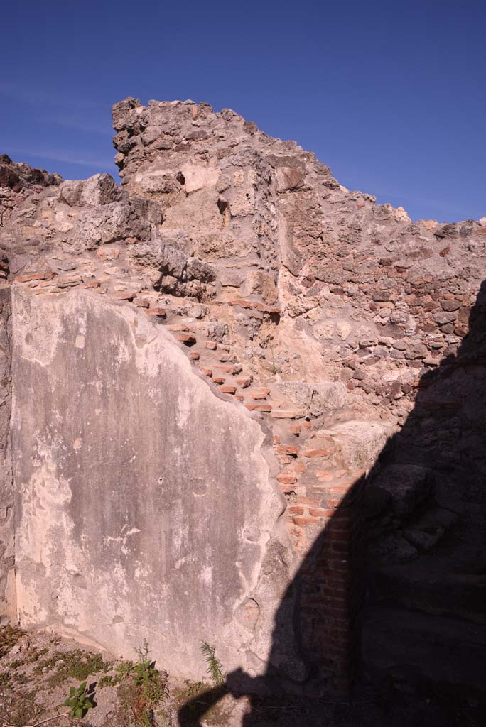 I.4.14 Pompeii. October 2019. Detail of east wall.
Foto Tobias Busen, ERC Grant 681269 DÉCOR.
