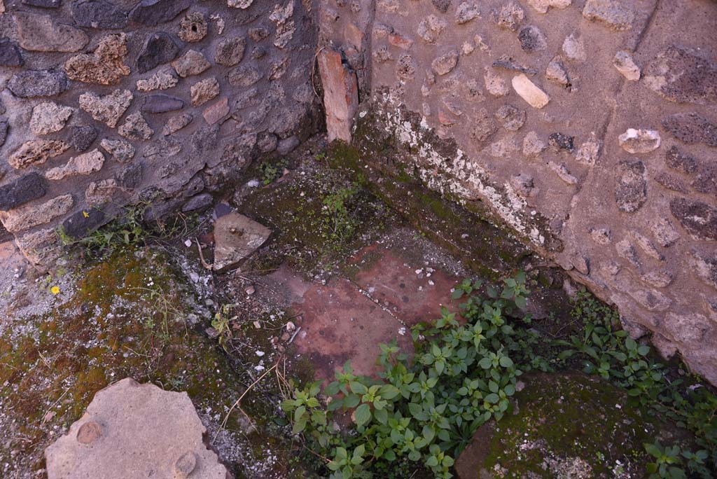 I.4.25/I.4.5 Pompeii. October 2019. Tepidarium 40, detail from south-east corner.
Foto Tobias Busen, ERC Grant 681269 DCOR.
