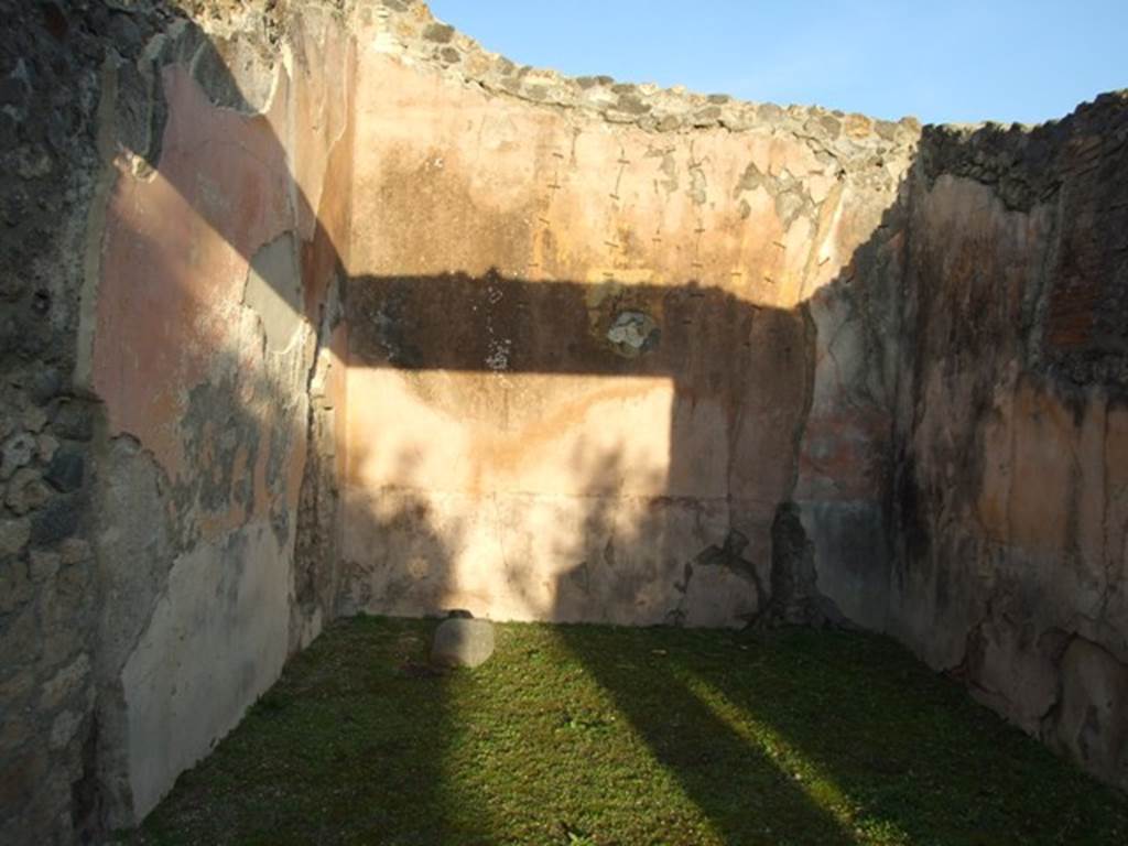 I.4.25 Pompeii. December 2007. Room 58, looking towards east wall of oecus on east side of upper peristyle. 