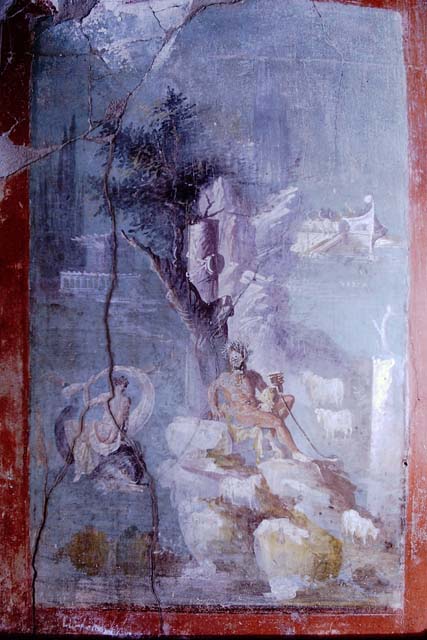 I.7.7 Pompeii. 1968. Detail of border edge of central painting from south wall of triclinium.
Pompeii, 1968.  Photo by Stanley A. Jashemski.
Source: The Wilhelmina and Stanley A. Jashemski archive in the University of Maryland Library, Special Collections (See collection page) and made available under the Creative Commons Attribution-Non Commercial License v.4. See Licence and use details.
J68f0712
