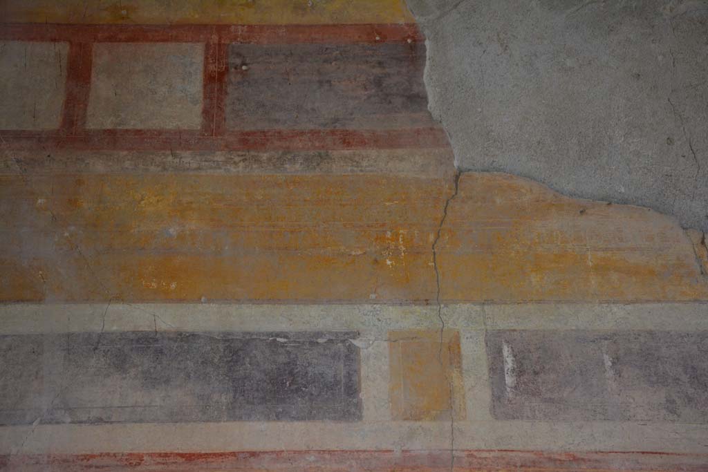 I.8.17 Pompeii. March 2019. Room 13, detail from upper north wall at west end.
Foto Annette Haug, ERC Grant 681269 DCOR.
