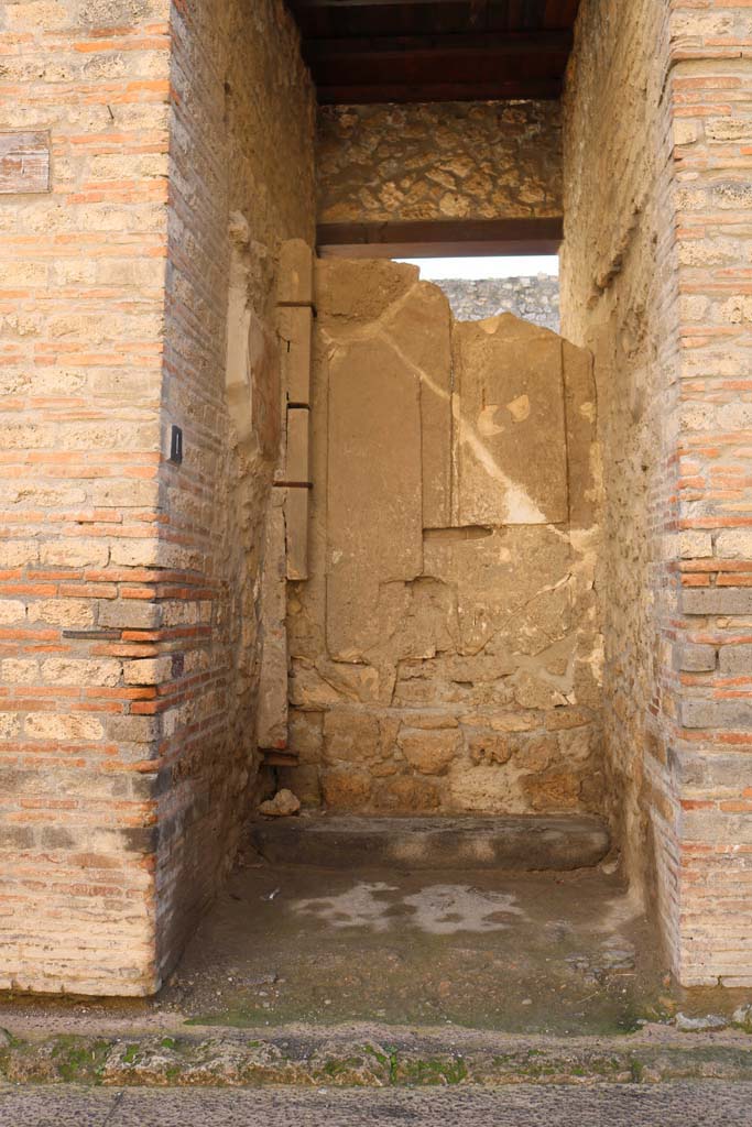 I.9.1. Pompeii. December 2018. 
Looking south to entrance doorway. Photo courtesy of Aude Durand.

