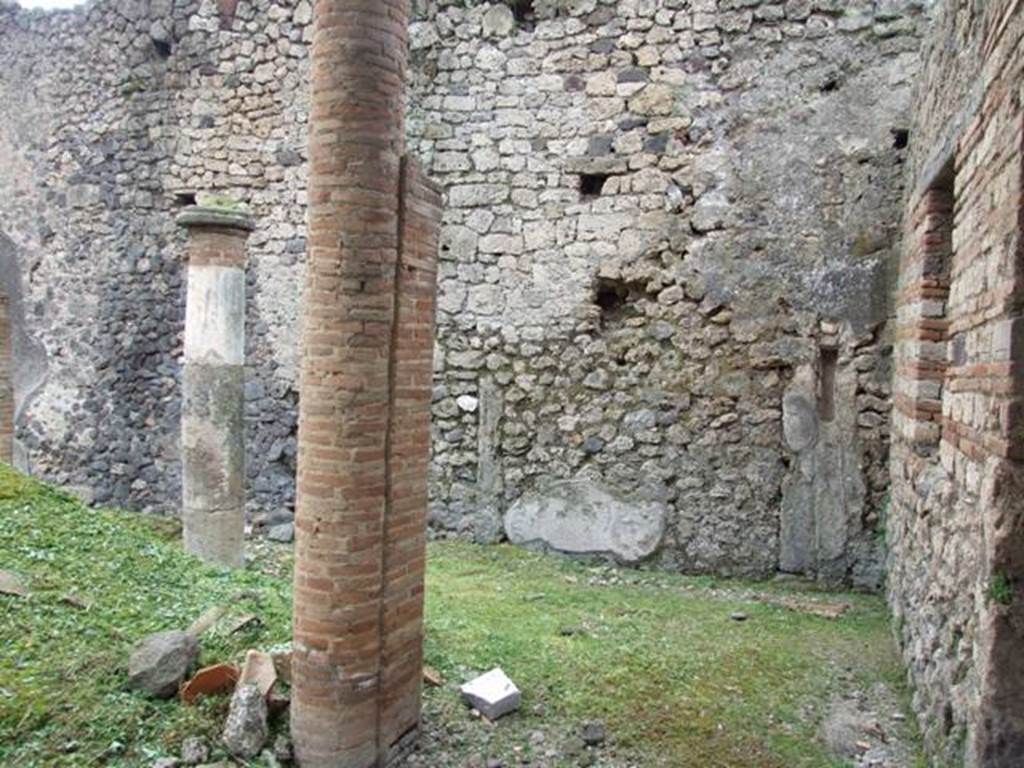 I.9.3 Pompeii. March 2009.  Room 6.  Garden area.  North west corner of portico. 
