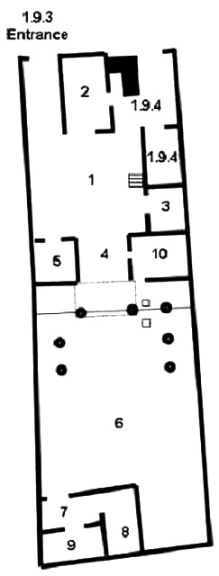 I.9.3 Pompeii. Casa di Successus
Room Plan.