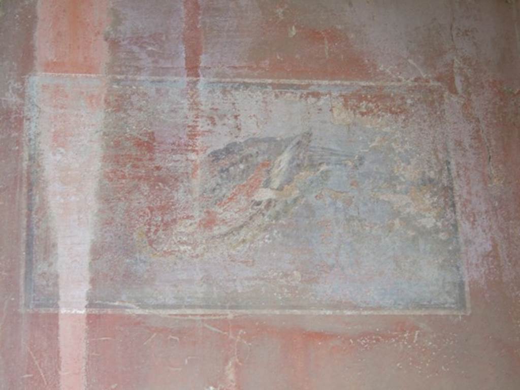 I.9.12 Pompeii. March 2009. Room 3, painted panel of duck on east wall at south end.

 
