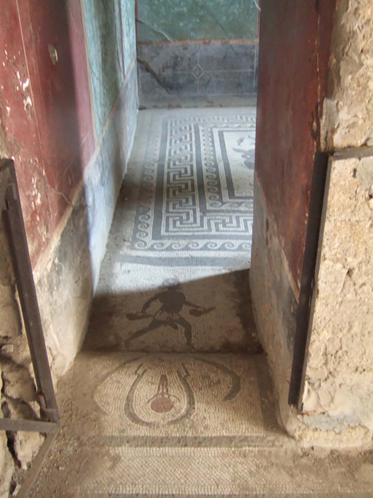 I.10.4 Pompeii. May 2006. Doorway to room 48, with mosaic threshold.
