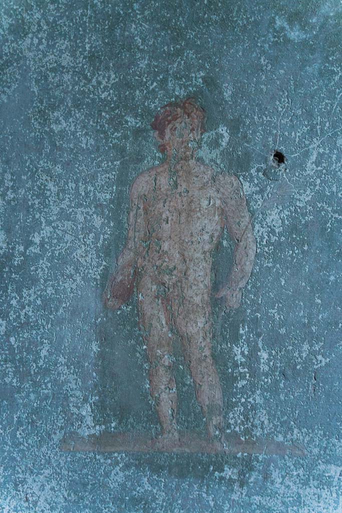 I.10.4 Pompeii. April 2022. 
Room 48, painting of athlete from centre of south wall. Photo courtesy of Johannes Eber.
