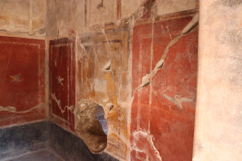 I.10.11 Pompeii. September 2021. Room 12, looking towards south wall of cubiculum. Photo courtesy of Klaus Heese.

