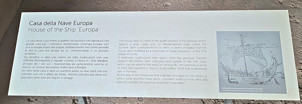 I.15.3 Pompeii. September 2024. Information card. Photo courtesy of Giuseppe Ciaramella.