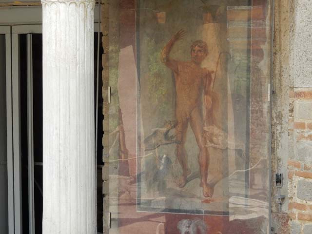 II.2.2 Pompeii. May 2016. Room “l”, garden. Detail of pool and fountain.  
Photo courtesy of Buzz Ferebee.

