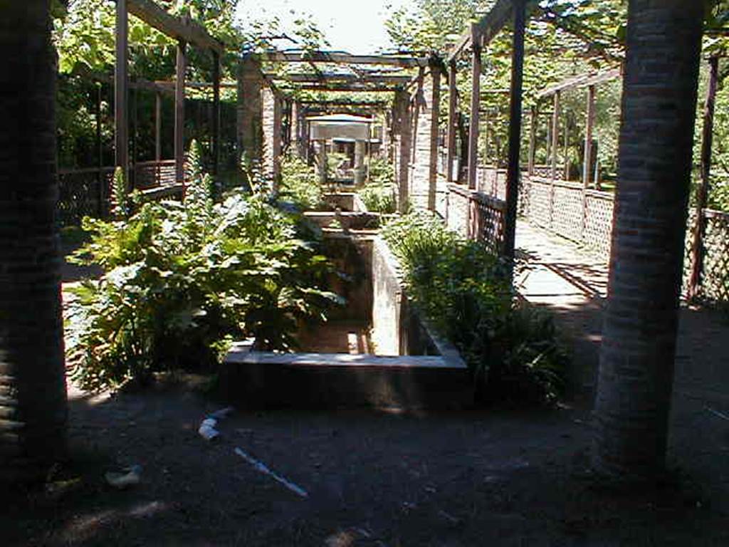II.2.2 Pompeii. May 2005. Room “l”, garden. Looking north from south end of garden.