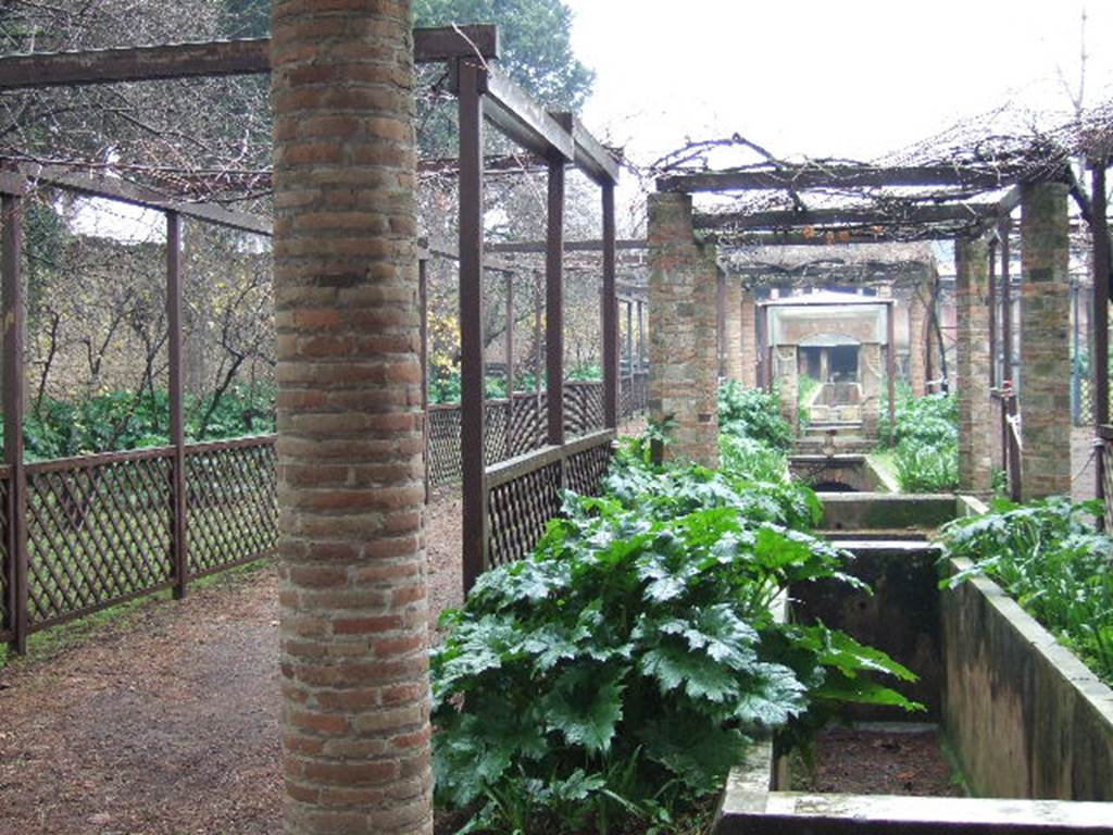 II.2.2 Pompeii. December 2005. Room “l”, garden. Looking north along west side of garden.