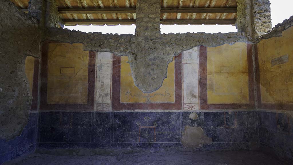 II.2.2 Pompeii. May 2016. Room “d”, detail of painted panel at south end of west wall. 
Photo courtesy of Buzz Ferebee.

