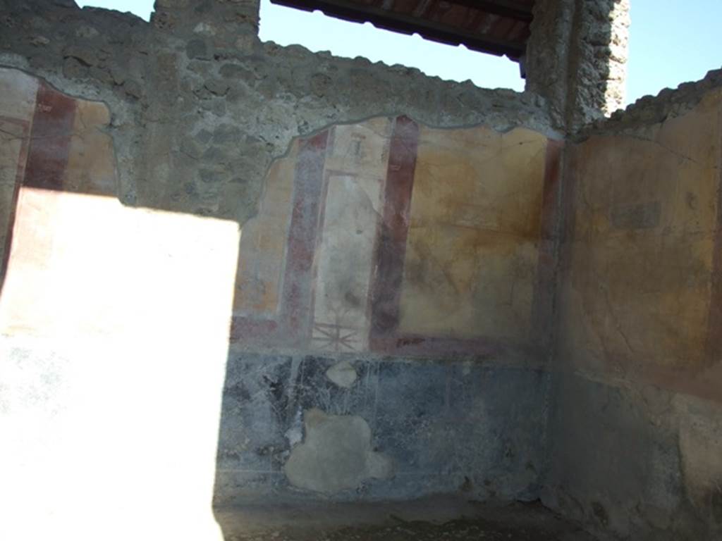 II.2.2 Pompeii. May 2016. Room “d”, detail from painted panel on east end of north wall. Photo courtesy of Buzz Ferebee.

