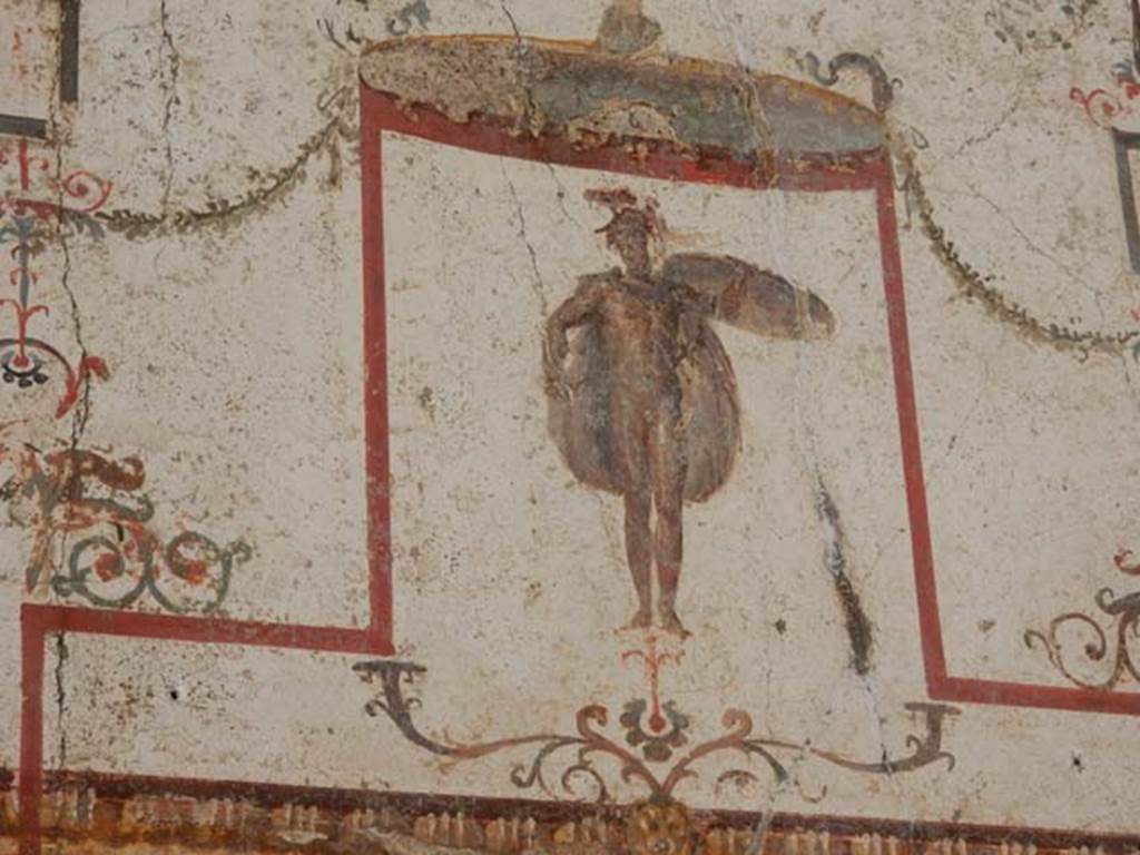 II.2.2 Pompeii. December 2005. Room “i”. Large hunting scene on north wall of upper euripus.