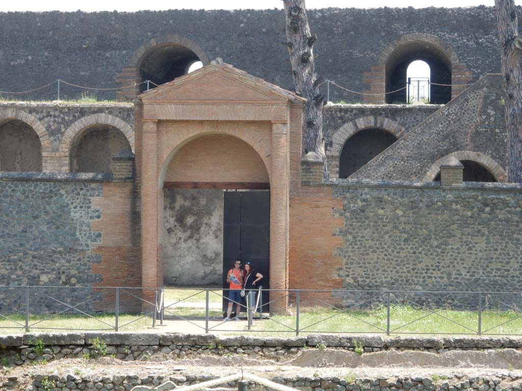 II.7 Pompeii. June 2019. Looking east to entrance doorway at II.7.3. Photo courtesy of Buzz Ferebee.