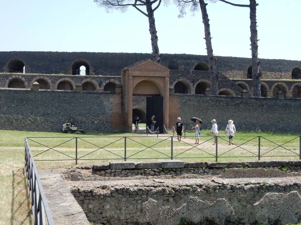 II.7 Pompeii. June 2019. Looking east towards entrance doorway from north-east corner of pool. Photo courtesy of Buzz Ferebee.