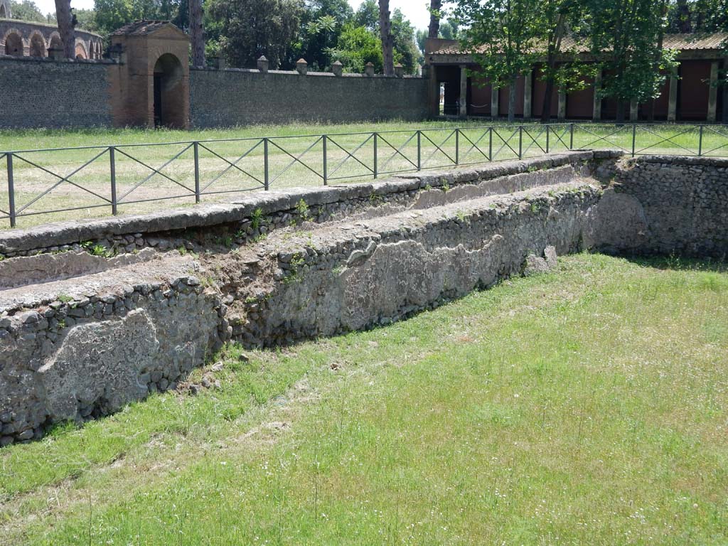 II.7 Pompeii. June 2019. Looking towards east wall and south-east corner of pool. Photo courtesy of Buzz Ferebee.