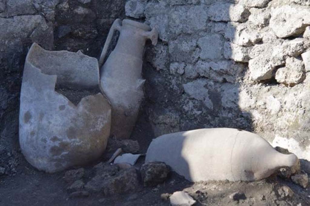 III.3.6 Pompeii. December 2017. Damaged amphorae.