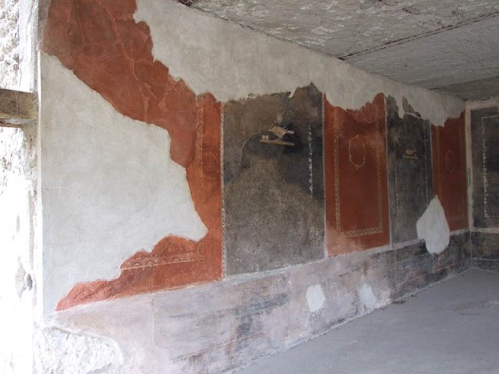 III.4.3  Pompeii.  March 2009.   Room 3.  Triclinium.  South wall.