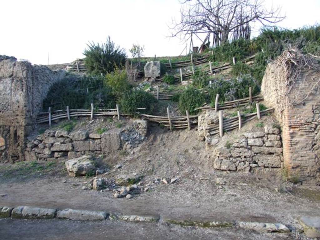 III.6.3 Pompeii. December 2007. Blocked entrance is shown on the left, with III.6.4, blocked entrance, on the right.