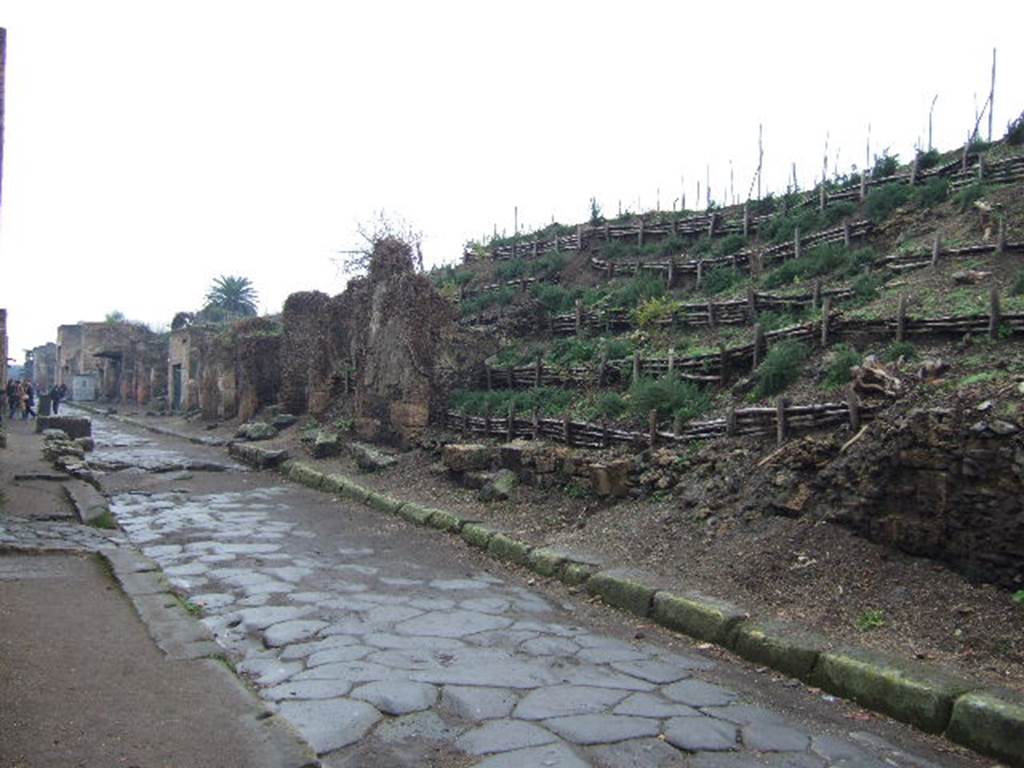 III.7.2 Pompeii. December 2005. Remains of site of front wall between III.7.1 and III.7.2. 