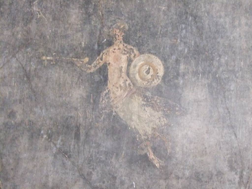 V.2.1 Pompeii. December 2007. Room 9, west wall. Flying female figure with sword and shield. See Bragantini, de Vos, Badoni, 1983. Pitture e Pavimenti di Pompei, Parte 2. Rome: ICCD. (p. 56).