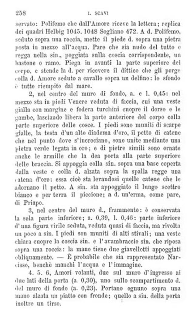 V.2.d Pompeii. Description from BdI, 1885, page 258.