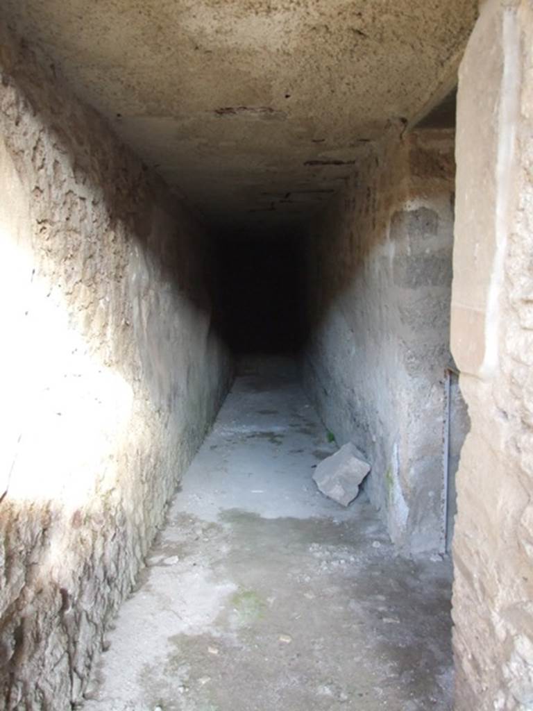 V.2.i Pompeii. December 2007. Room 22, corridor leading eastwards to unexcavated area.